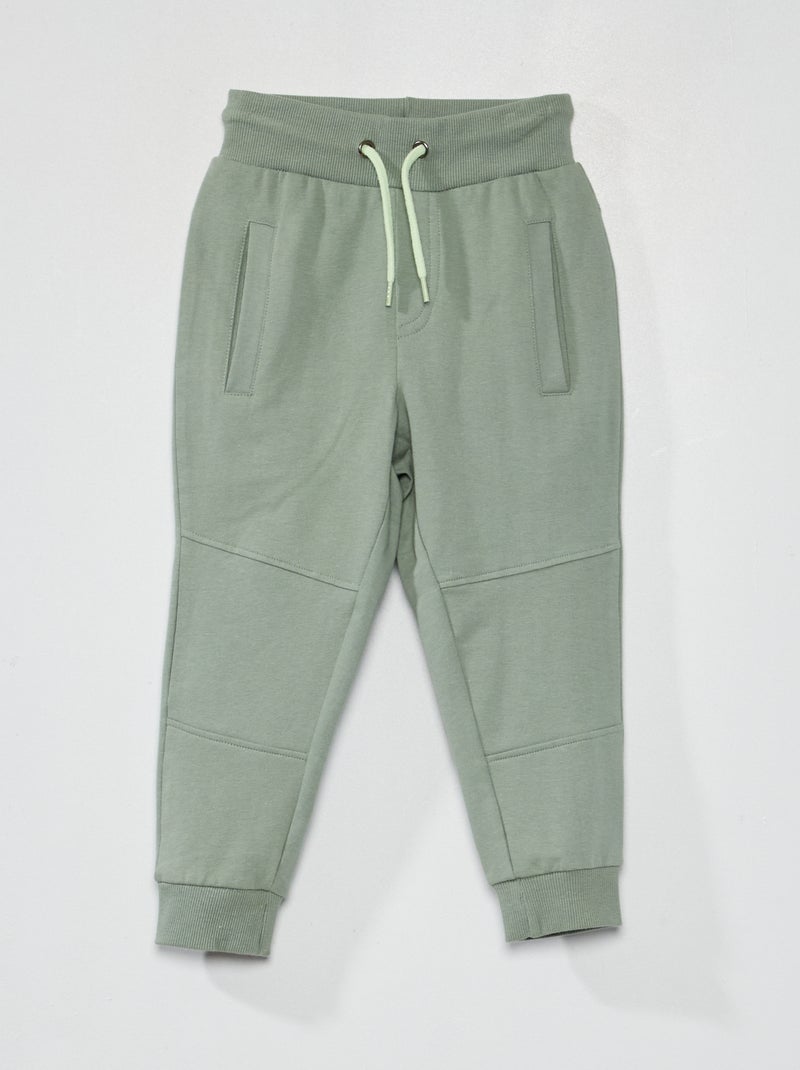 Pantalón de felpa liso VERDE - Kiabi