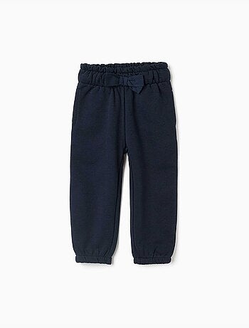 Pantalón de felpa paperbag con lazo decorativo