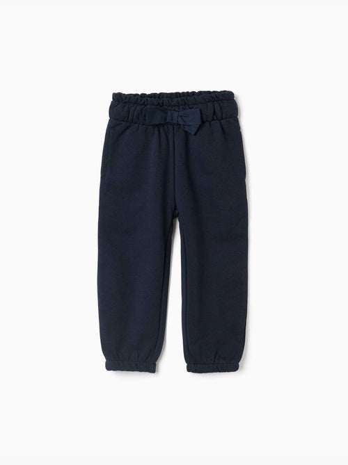 Pantalón de felpa paperbag con lazo decorativo - Kiabi