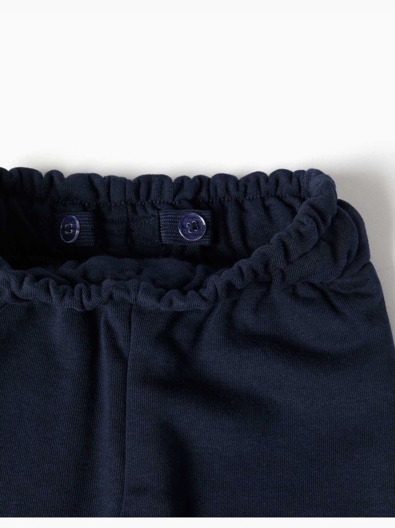 Pantalón de felpa paperbag con lazo decorativo Azul oscuro - Kiabi