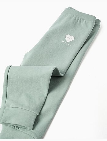 Pantalón de felpa perchado con estampado de corazón