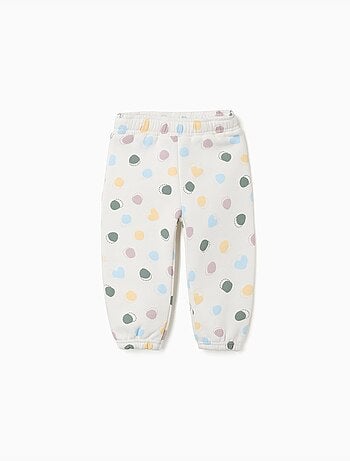 Pantalón de felpa perchado con estampado de lunares