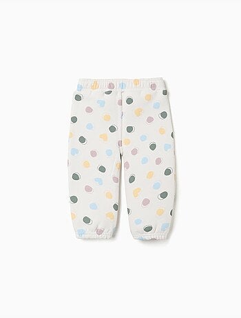 Pantalón de felpa perchado con estampado de lunares