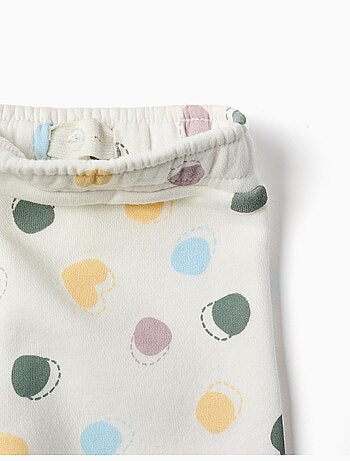 Pantalón de felpa perchado con estampado de lunares