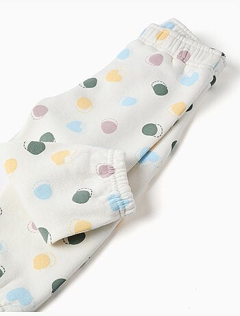 Pantalón de felpa perchado con estampado de lunares