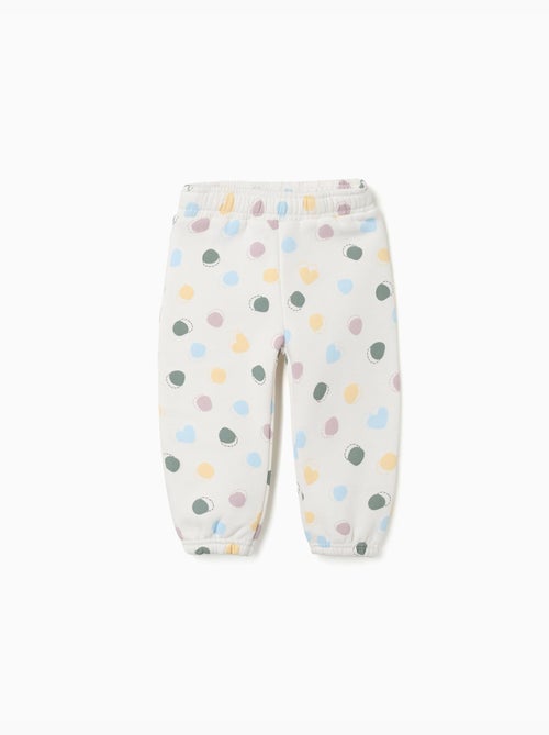 Pantalón de felpa perchado con estampado de lunares - Kiabi