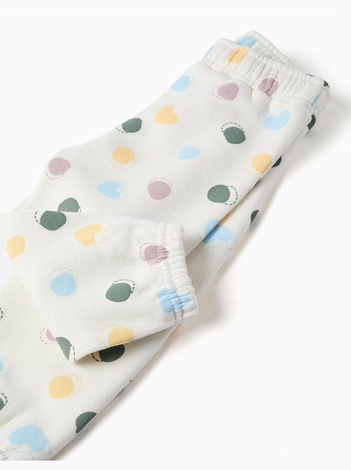 Pantalón de felpa perchado con estampado de lunares - Kiabi