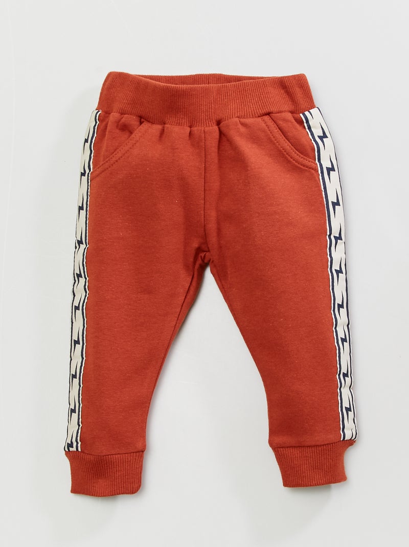 Pantalón de felpa rojo teja - Kiabi