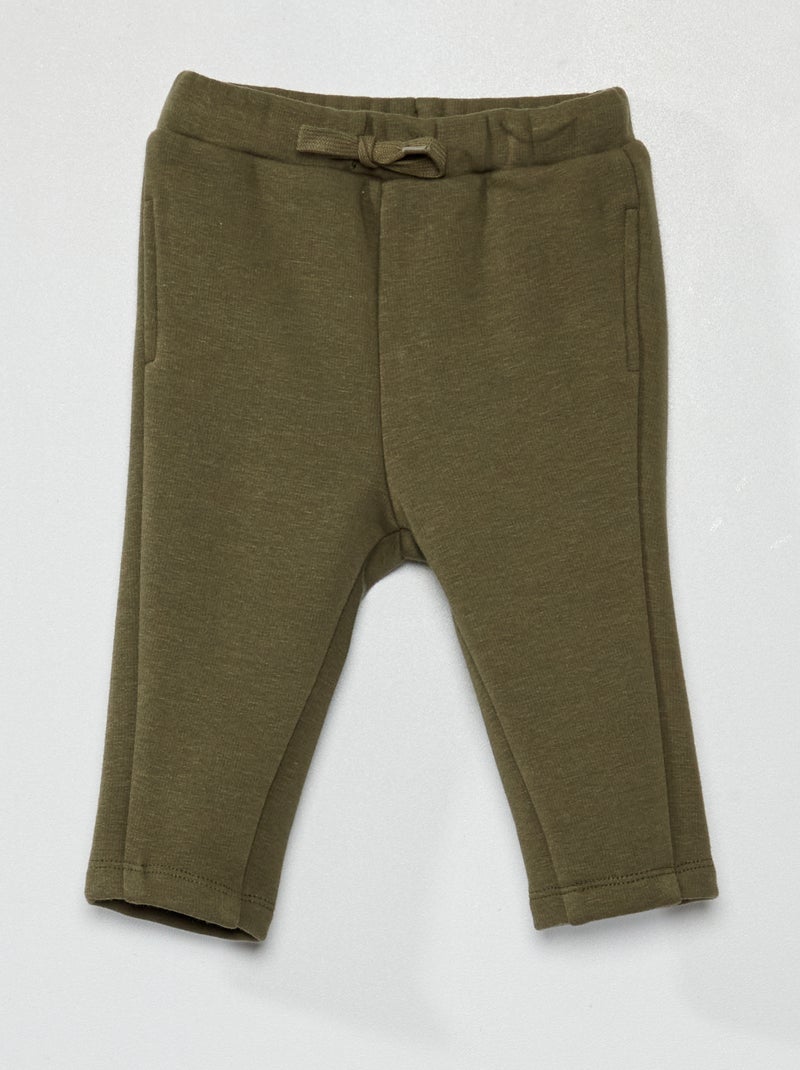 Pantalón de felpa verde liquen - Kiabi