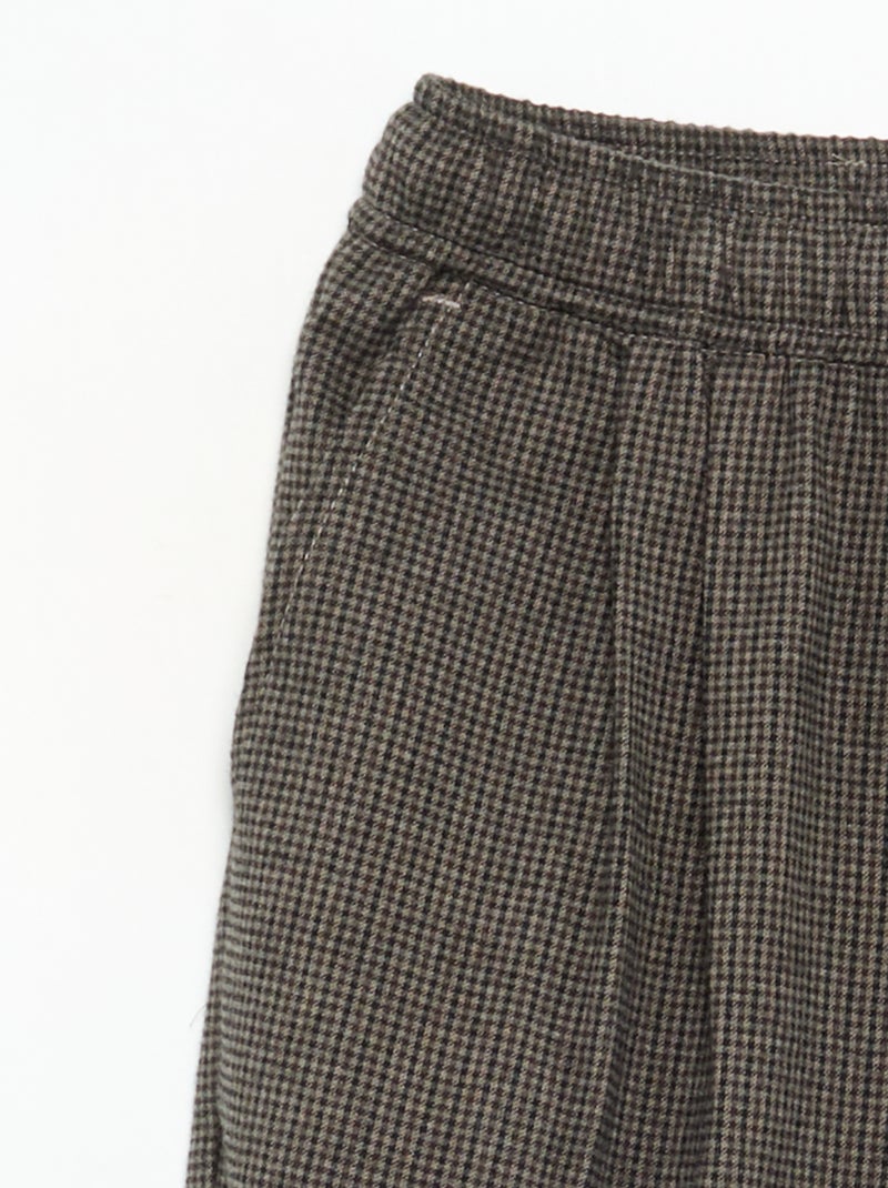 Pantalón de franela a cuadros Gris - Kiabi