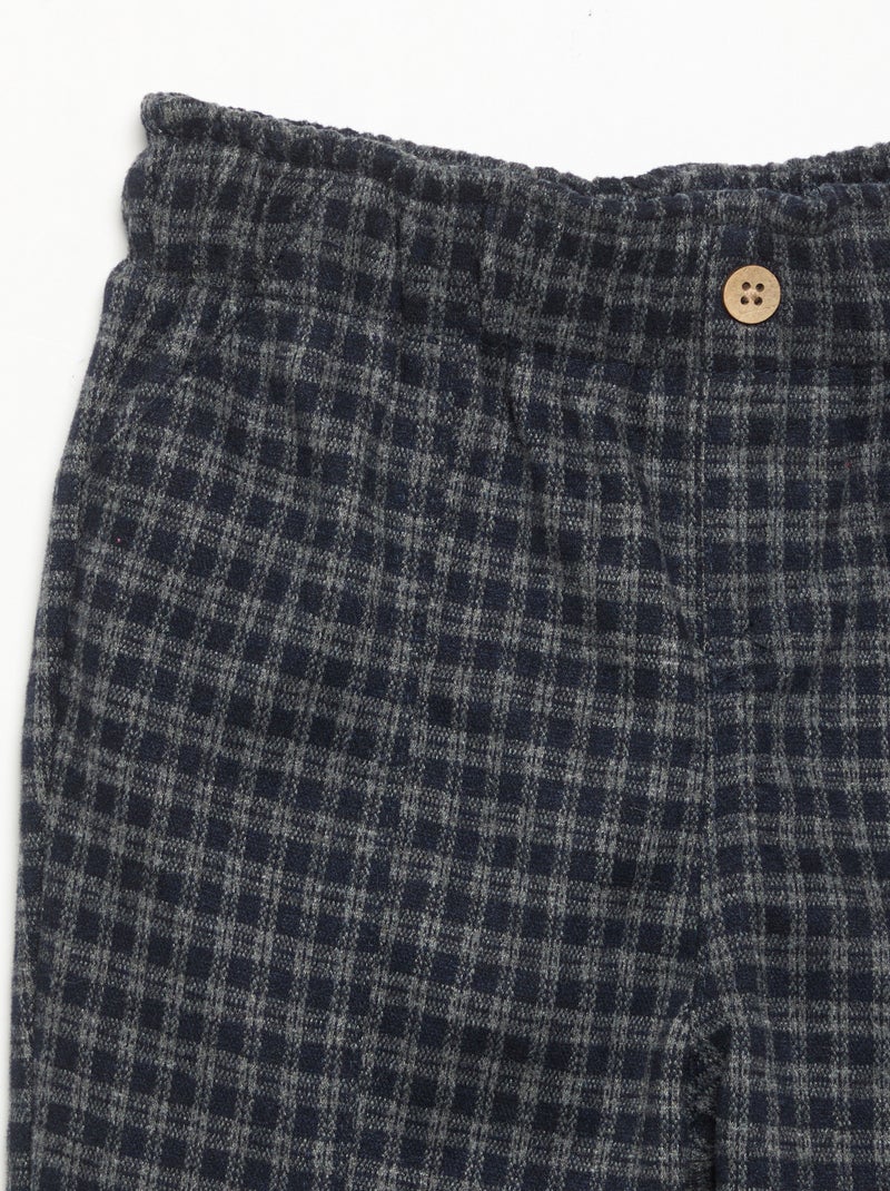 Pantalón de franela cepillada Azul - Kiabi