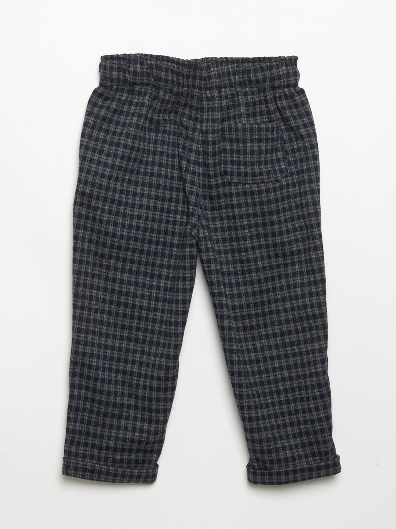 Pantalón de franela cepillada Azul - Kiabi