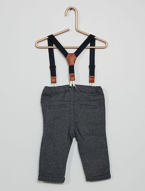 Pantalón largo con tirantes GRIS CLARO - Condor