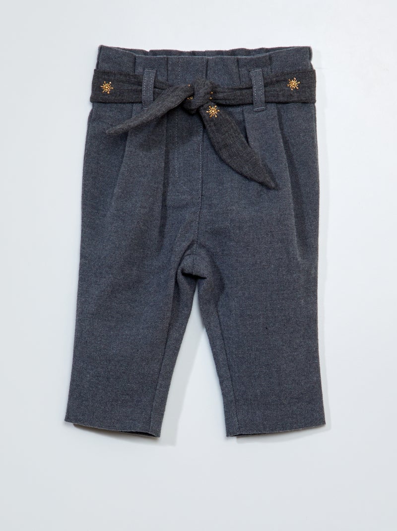 Pantalón de franela GRIS - Kiabi