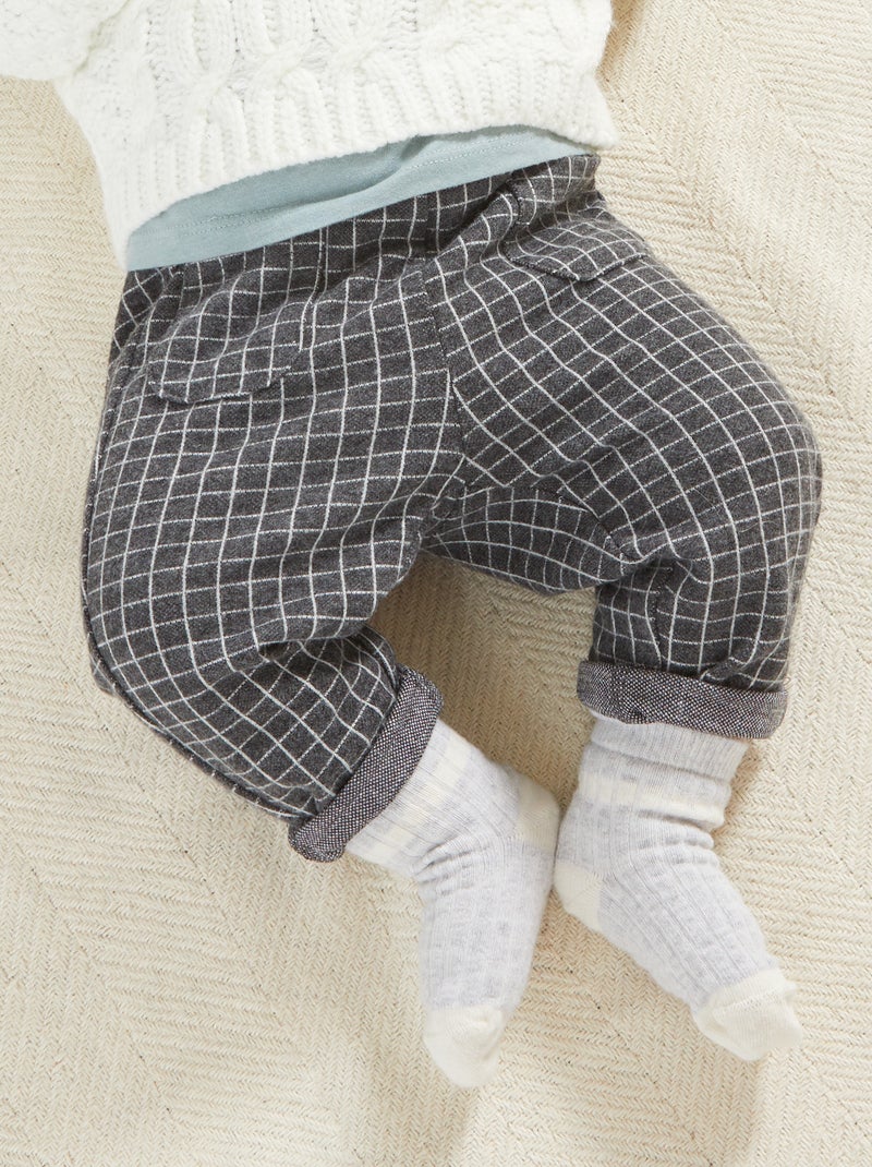 Pantalón de franela GRIS - Kiabi