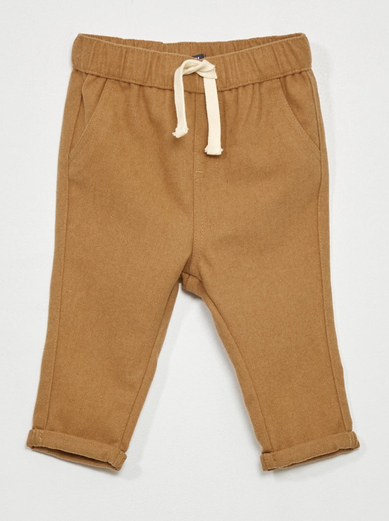 Pantalón de franela MARRON - Kiabi