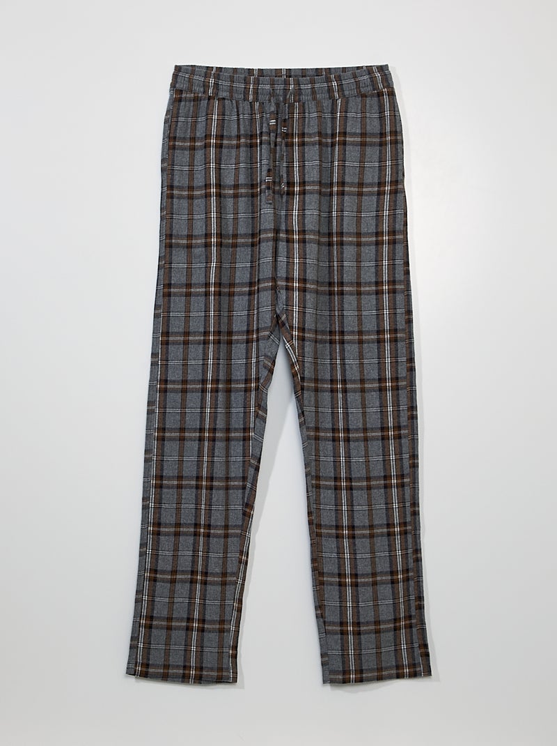 Pantalón de franela para estar en casa GRIS - Kiabi