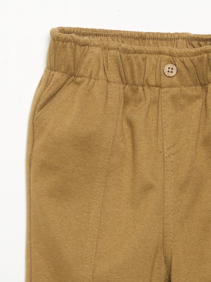 Pantalón de franela perchada Verde - Kiabi