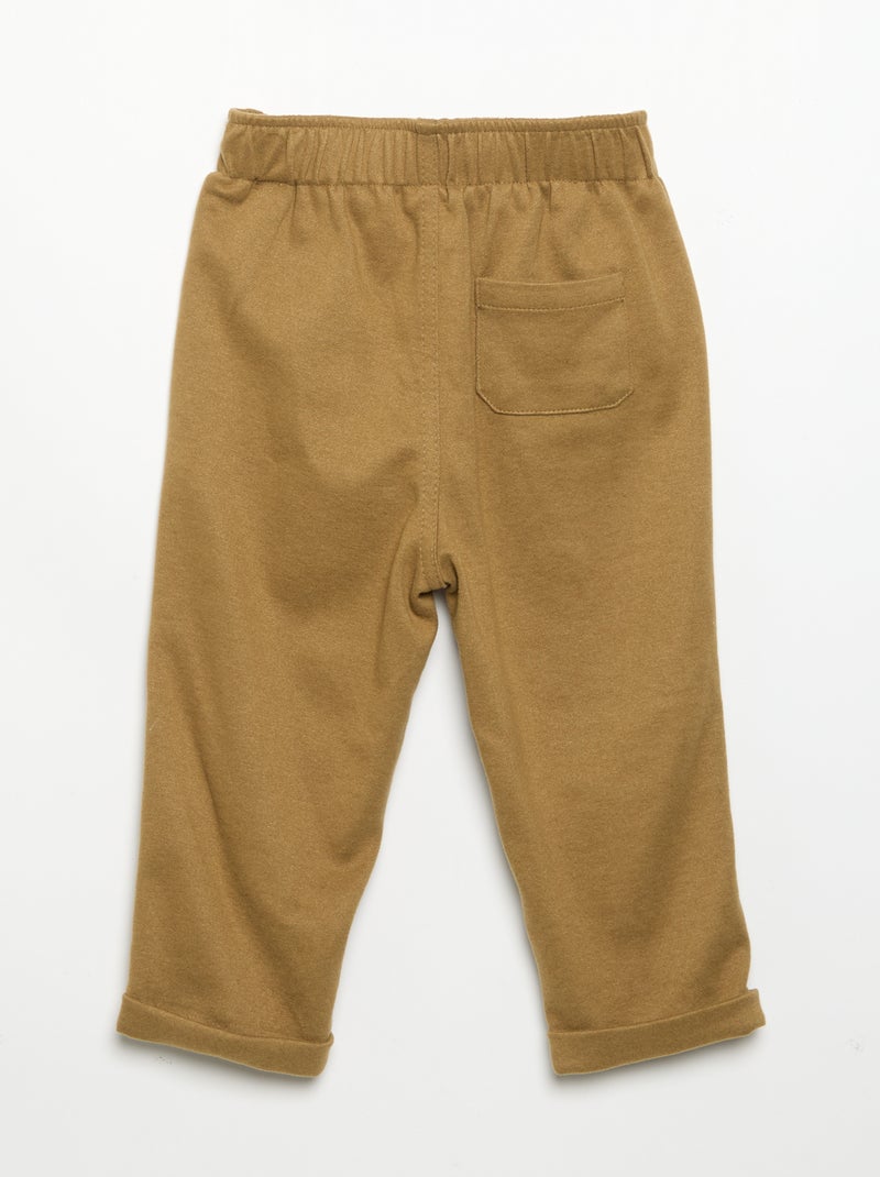 Pantalón de franela perchada Verde - Kiabi