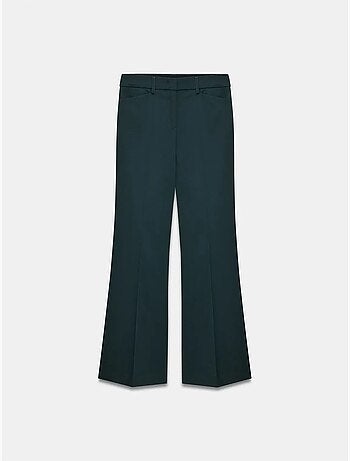 Pantalón de gabardina acampanado de tiro alto para mujer dilvin