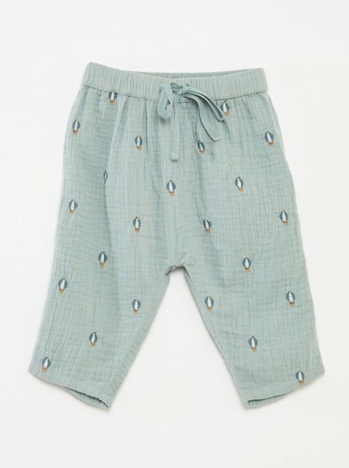 Pantalón de gasa de algodón - Kiabi