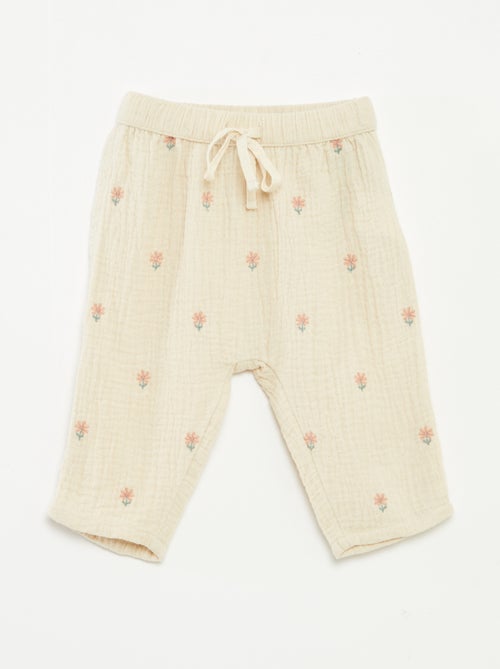 Pantalón de gasa de algodón - Kiabi