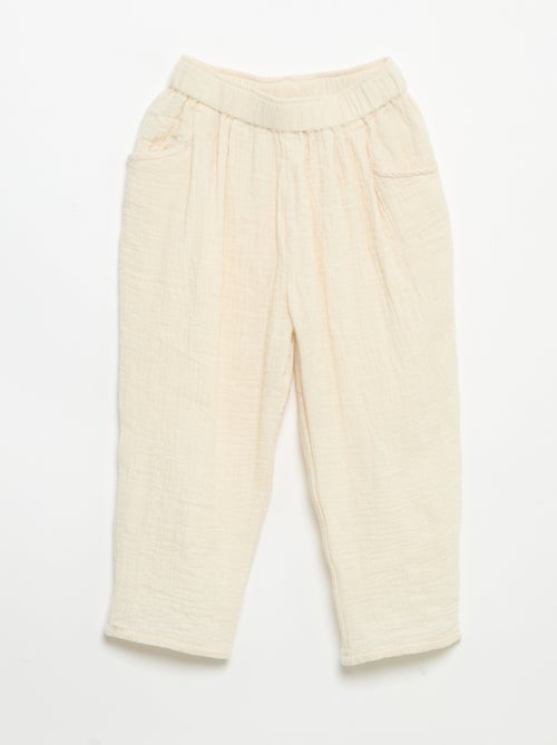 Pantalón de gasa de algodón - Kiabi