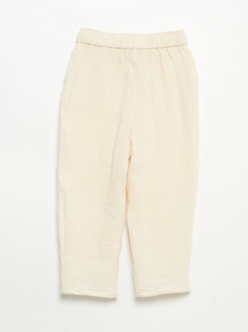 Pantalón de gasa de algodón - Kiabi