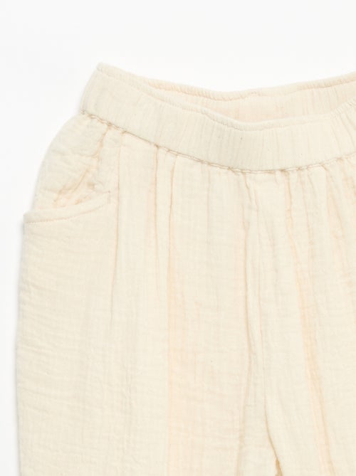 Pantalón de gasa de algodón - Kiabi