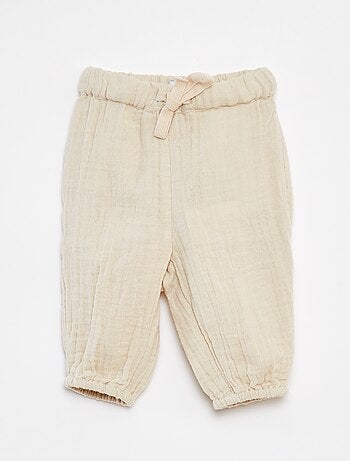 Pantalón de gasa de algodón con cintura ajustable 'Name it'
