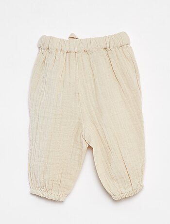 Pantalón de gasa de algodón con cintura ajustable 'Name it'