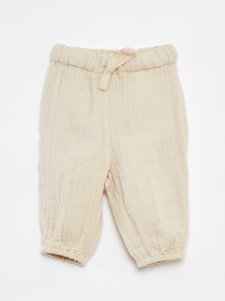 Pantalón de gasa de algodón con cintura ajustable 'Name it'