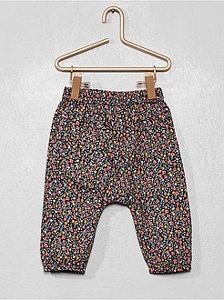 Pantalón de gasa de algodón con estampado de 'flores' - Kiabi