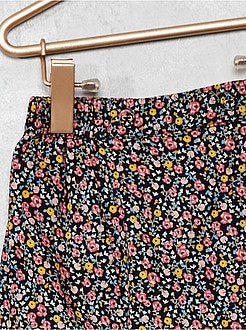 Pantalón de gasa de algodón con estampado de 'flores' - Kiabi