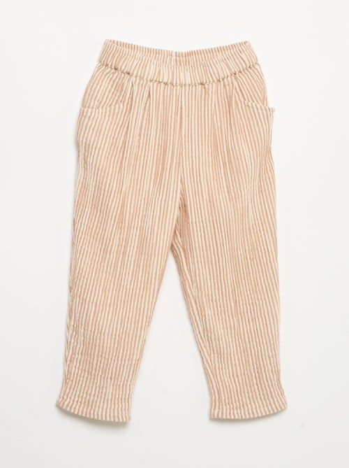 Pantalón de gasa de algodón - Kiabi