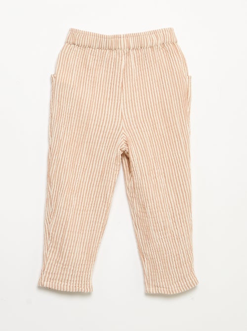 Pantalón de gasa de algodón - Kiabi