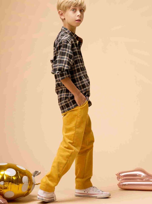 Pantalón de invierno para niño | Terciopelo amarillo | SAINCLAIR - Kiabi