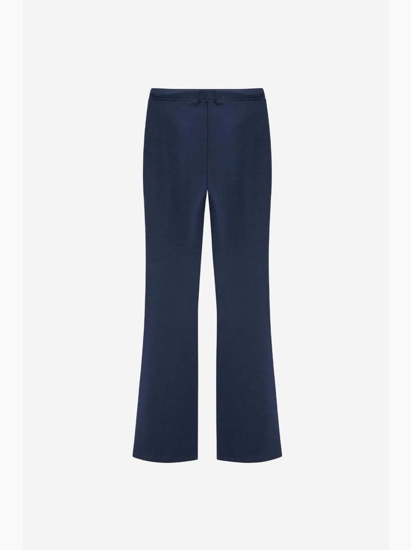 Pantalón de jersey acampanado de tiro medio con cordón dilvin Azul marino - Kiabi