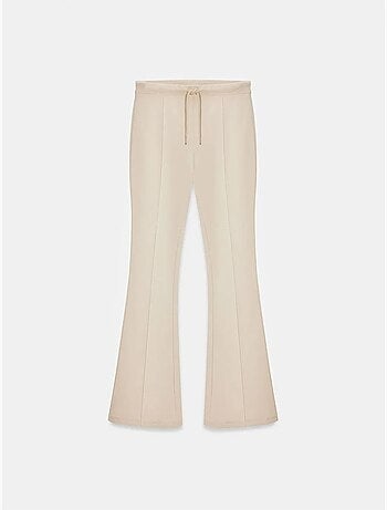 Pantalón de jersey acampanado de tiro medio con cordón dilvin