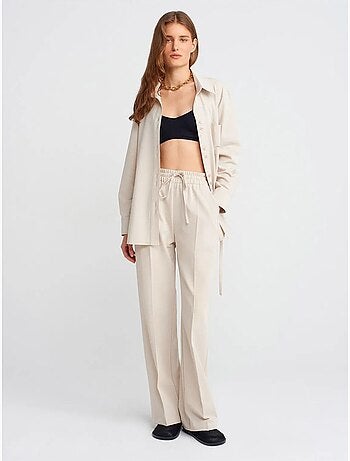 Pantalón de jersey de pernera ancha dilvin