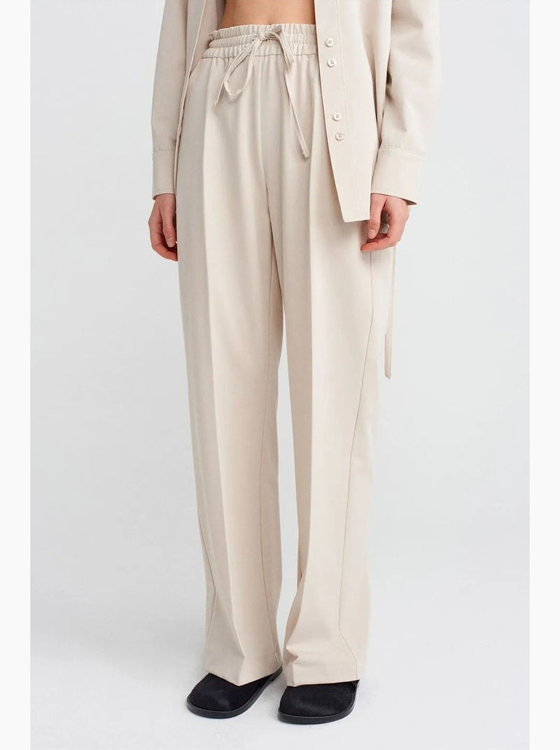 Pantalón de jersey de pernera ancha dilvin Crudo - Kiabi