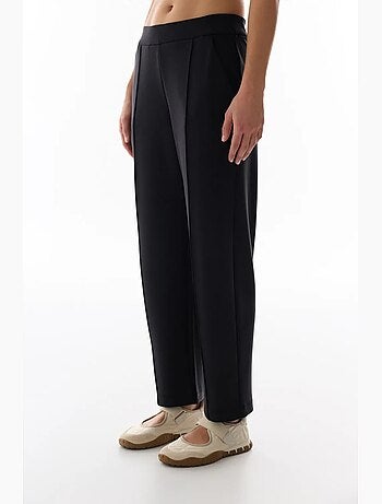 Pantalón de jersey de pierna recta oversize de tiro medio penti