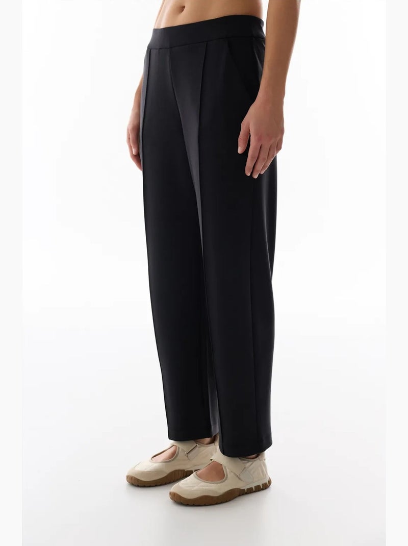Pantalón de jersey de pierna recta oversize de tiro medio penti Negro - Kiabi