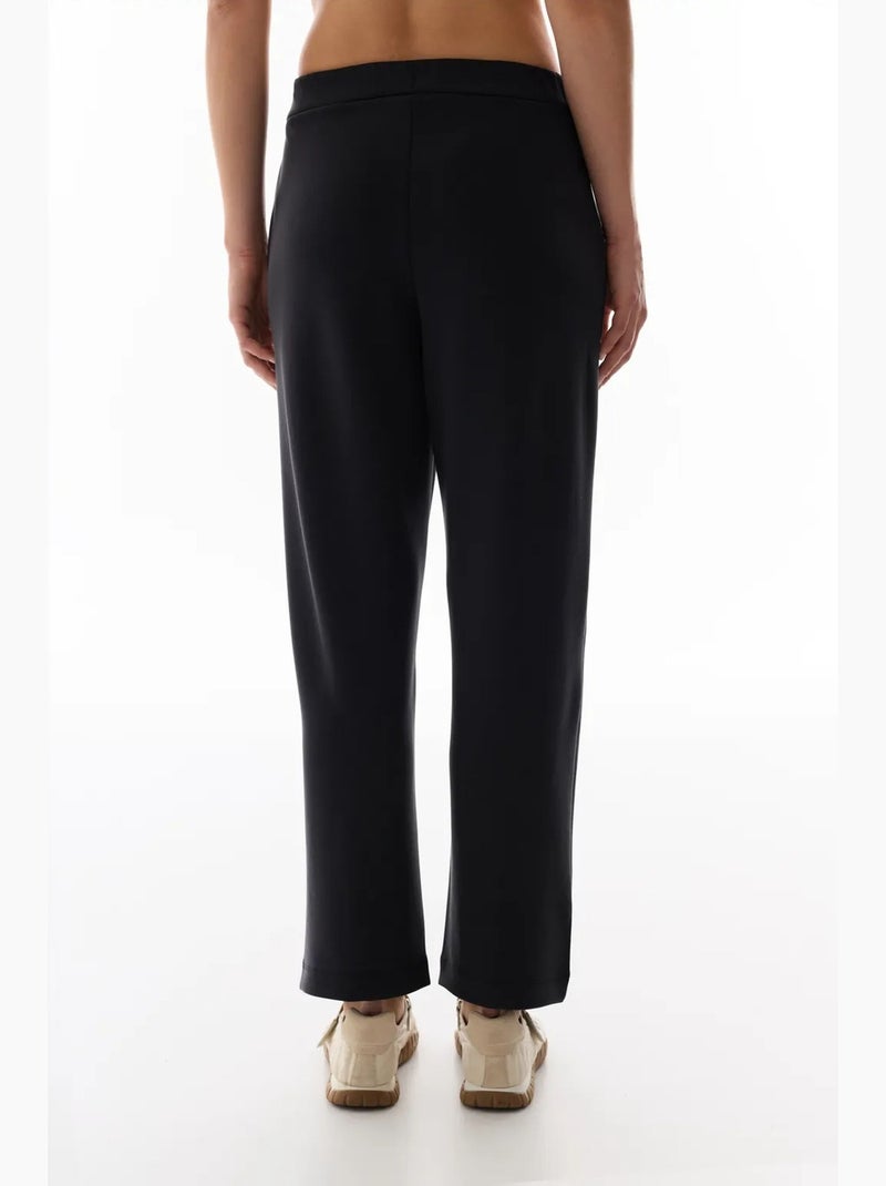 Pantalón de jersey de pierna recta oversize de tiro medio penti Negro - Kiabi