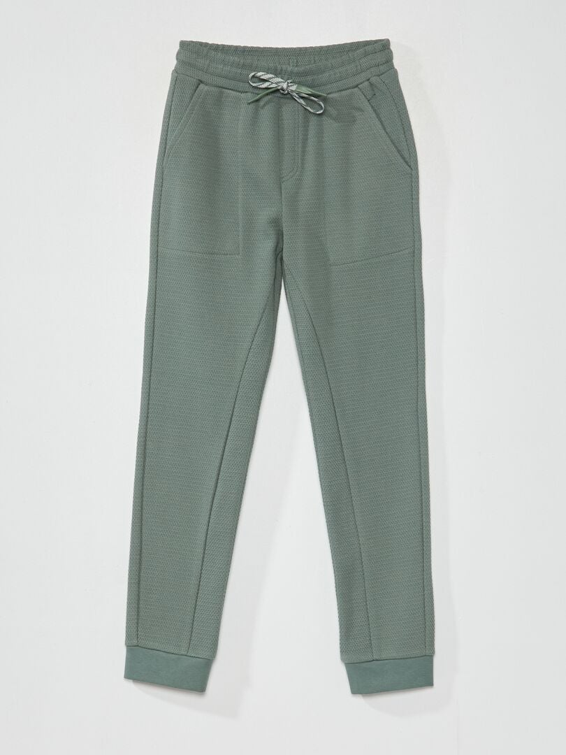Pantalón de jogging - Corte más cómodo verde gris - Kiabi