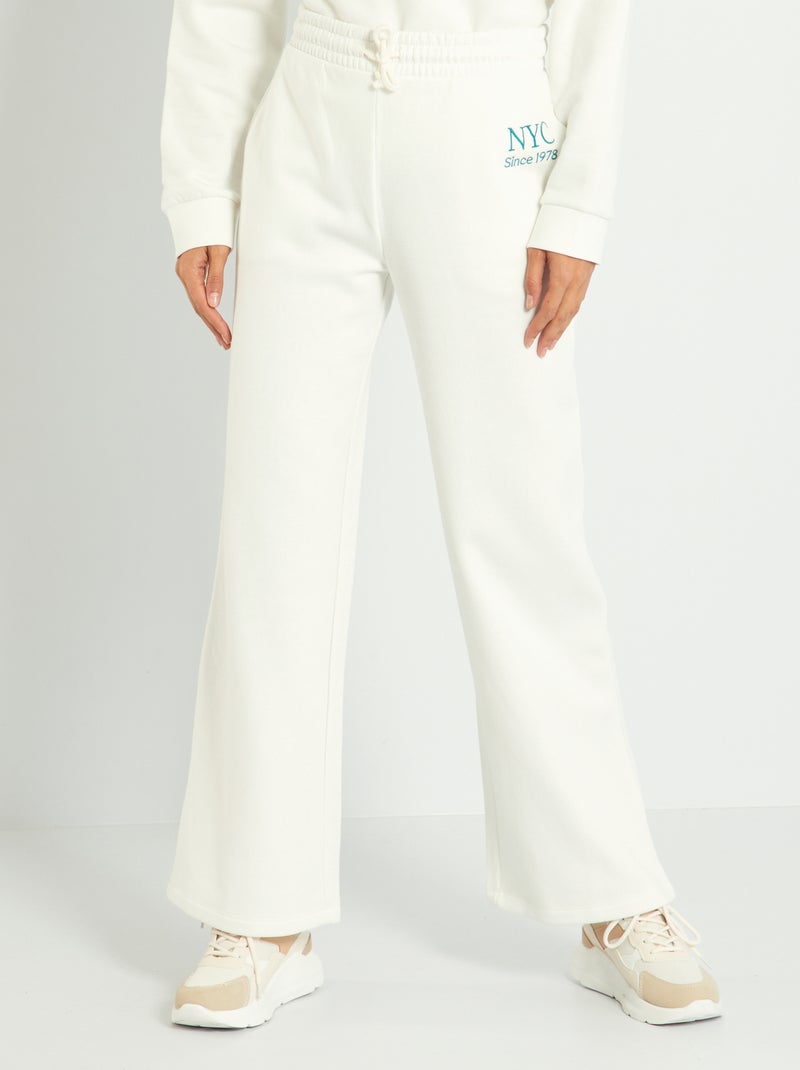 Pantalón de jogging ancho BLANCO - Kiabi