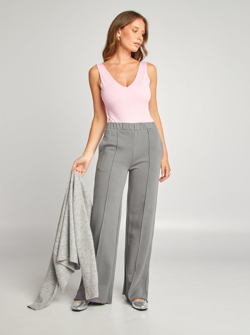 Pantalón de jogging ancho de chándal GRIS - Kiabi
