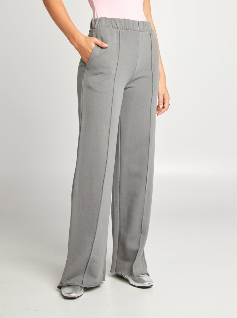 Pantalón de jogging ancho de chándal GRIS - Kiabi