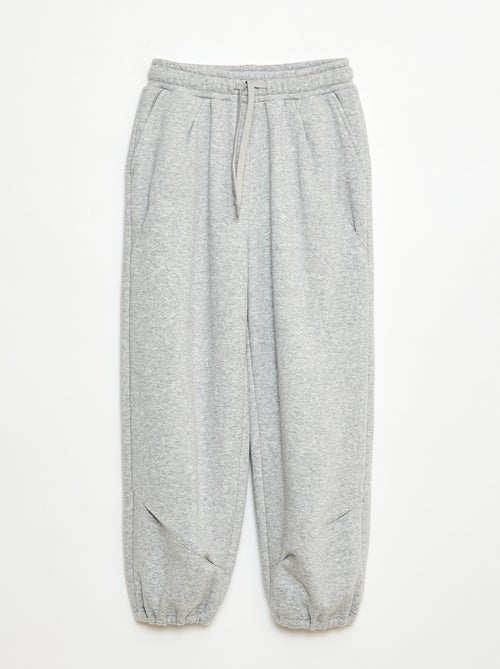 Pantalón de jogging ancho liso de algodón - Kiabi