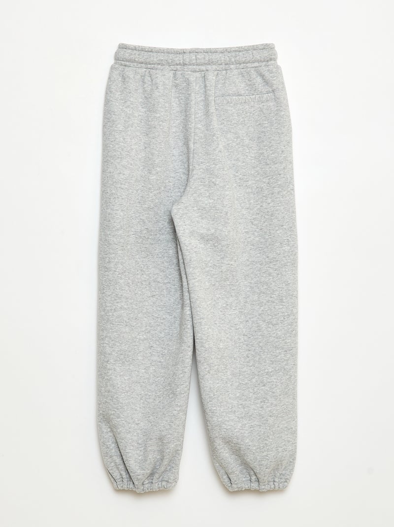 Pantalón de jogging ancho liso de algodón Gris - Kiabi